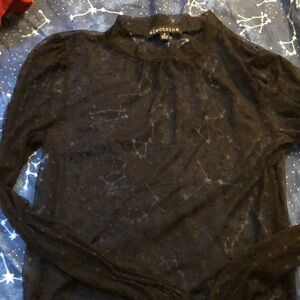 Black mesh patterned shirt